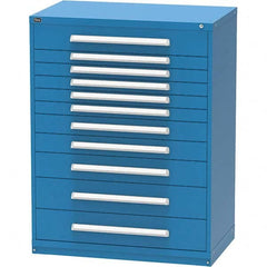 Vidmar - 11 Drawer, 45 Compartment Bright Blue Steel Modular Storage Cabinet - USA Tool & Supply
