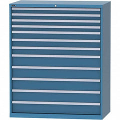 LISTA - 12 Drawer, 216 Compartment Bright Blue Steel Modular Storage Cabinet - USA Tool & Supply