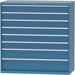 LISTA - 8 Drawer, 84 Compartment Bright Blue Steel Modular Storage Cabinet - USA Tool & Supply