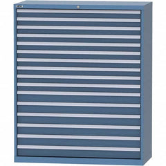 LISTA - 16 Drawer, 99 Compartment Bright Blue Steel Modular Storage Cabinet - USA Tool & Supply