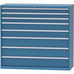 LISTA - 8 Drawer, 84 Compartment Bright Blue Steel Modular Storage Cabinet - USA Tool & Supply