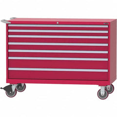 LISTA - 7 Drawer, 84 Compartment Red Steel Modular Storage Cabinet - USA Tool & Supply