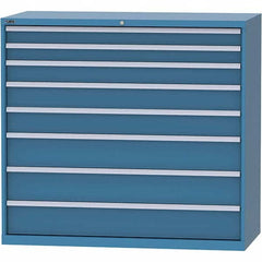 LISTA - 8 Drawer, 84 Compartment Bright Blue Steel Modular Storage Cabinet - USA Tool & Supply