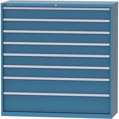 LISTA - 8 Drawer, 84 Compartment Bright Blue Steel Modular Storage Cabinet - USA Tool & Supply