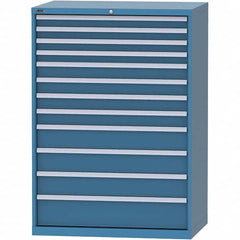 LISTA - 12 Drawer, 99 Compartment Bright Blue Steel Modular Storage Cabinet - USA Tool & Supply