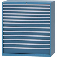 LISTA - 13 Drawer, 159 Compartment Bright Blue Steel Modular Storage Cabinet - USA Tool & Supply