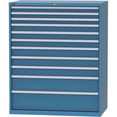 LISTA - 11 Drawer, 216 Compartment Bright Blue Steel Modular Storage Cabinet - USA Tool & Supply