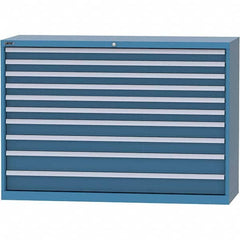LISTA - 10 Drawer, 84 Compartment Bright Blue Steel Modular Storage Cabinet - USA Tool & Supply