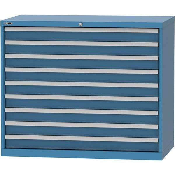 LISTA - 9 Drawer, 99 Compartment Red Steel Modular Storage Cabinet - USA Tool & Supply