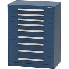 Vidmar - 9 Drawer Bright Blue Steel Modular Storage Cabinet - USA Tool & Supply