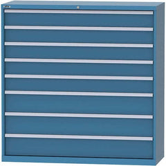 LISTA - 8 Drawer, 84 Compartment Bright Blue Steel Modular Storage Cabinet - USA Tool & Supply