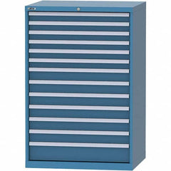 LISTA - 13 Drawer, 84 Compartment Bright Blue Steel Modular Storage Cabinet - USA Tool & Supply