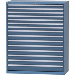 LISTA - 15 Drawer, 99 Compartment Bright Blue Steel Modular Storage Cabinet - USA Tool & Supply