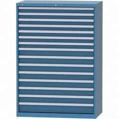 LISTA - 15 Drawer, 84 Compartment Bright Blue Steel Modular Storage Cabinet - USA Tool & Supply