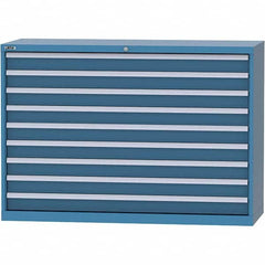 LISTA - 9 Drawer, 84 Compartment Bright Blue Steel Modular Storage Cabinet - USA Tool & Supply