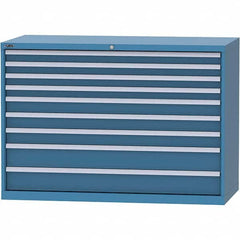 LISTA - 9 Drawer, 84 Compartment Bright Blue Steel Modular Storage Cabinet - USA Tool & Supply