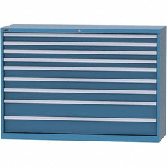 LISTA - 9 Drawer, 84 Compartment Bright Blue Steel Modular Storage Cabinet - USA Tool & Supply