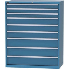 LISTA - 9 Drawer, 159 Compartment Bright Blue Steel Modular Storage Cabinet - USA Tool & Supply