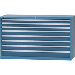 LISTA - 8 Drawer, 84 Compartment Bright Blue Steel Modular Storage Cabinet - USA Tool & Supply