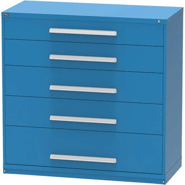 Vidmar - 5 Drawer, 45 Compartment Bright Blue Steel Modular Storage Cabinet - USA Tool & Supply