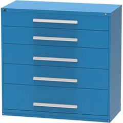 Vidmar - 5 Drawer, 45 Compartment Bright Blue Steel Modular Storage Cabinet - USA Tool & Supply