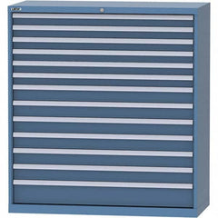 LISTA - 13 Drawer, 99 Compartment Bright Blue Steel Modular Storage Cabinet - USA Tool & Supply