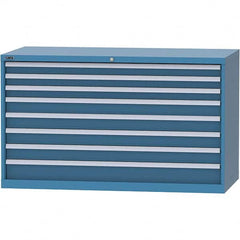LISTA - 8 Drawer, 84 Compartment Bright Blue Steel Modular Storage Cabinet - USA Tool & Supply