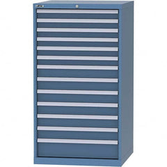 LISTA - 13 Drawer, 45 Compartment Bright Blue Steel Modular Storage Cabinet - USA Tool & Supply