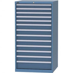 LISTA - 13 Drawer, 45 Compartment Bright Blue Steel Modular Storage Cabinet - USA Tool & Supply