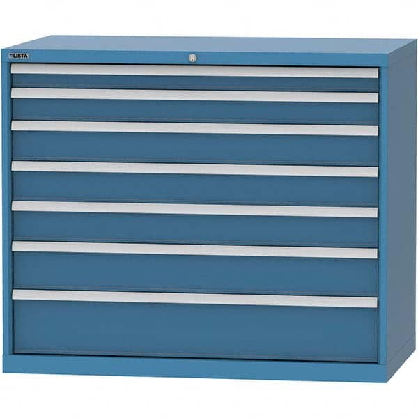 LISTA - 7 Drawer, 99 Compartment Red Steel Modular Storage Cabinet - USA Tool & Supply