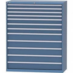 LISTA - 12 Drawer, 99 Compartment Bright Blue Steel Modular Storage Cabinet - USA Tool & Supply