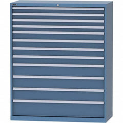 LISTA - 12 Drawer, 99 Compartment Bright Blue Steel Modular Storage Cabinet - USA Tool & Supply