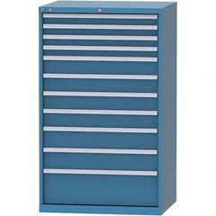 LISTA - 11 Drawer, 84 Compartment Bright Blue Steel Modular Storage Cabinet - USA Tool & Supply