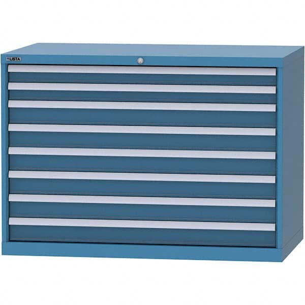 LISTA - 8 Drawer, 99 Compartment Red Steel Modular Storage Cabinet - USA Tool & Supply