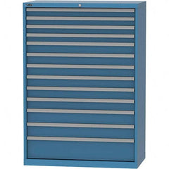 LISTA - 13 Drawer, 84 Compartment Bright Blue Steel Modular Storage Cabinet - USA Tool & Supply