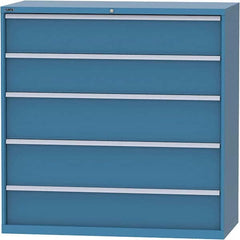 LISTA - 5 Drawer, 84 Compartment Bright Blue Steel Modular Storage Cabinet - USA Tool & Supply