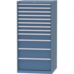 LISTA - 12 Drawer, 124 Compartment Bright Blue Steel Modular Storage Cabinet - USA Tool & Supply