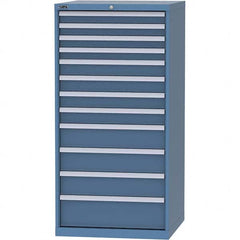 LISTA - 12 Drawer, 124 Compartment Bright Blue Steel Modular Storage Cabinet - USA Tool & Supply