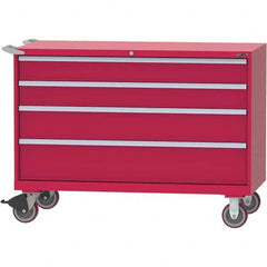 LISTA - 4 Drawer, 84 Compartment Red Steel Modular Storage Cabinet - USA Tool & Supply