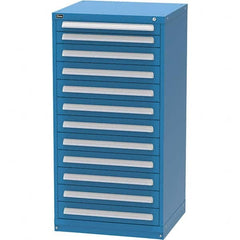 Vidmar - 12 Drawer, 344 Compartment Bright Blue Steel Modular Storage Cabinet - USA Tool & Supply