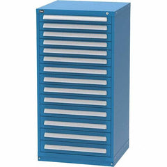Vidmar - 14 Drawer Bright Blue Steel Modular Storage Cabinet - USA Tool & Supply