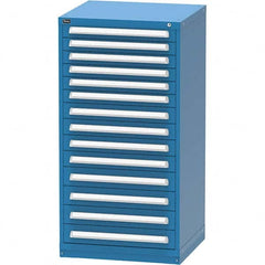 Vidmar - 14 Drawer, 124 Compartment Bright Blue Steel Modular Storage Cabinet - USA Tool & Supply