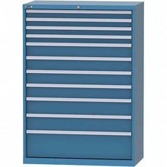 LISTA - 11 Drawer, 84 Compartment Bright Blue Steel Modular Storage Cabinet - USA Tool & Supply