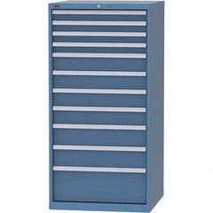 LISTA - 11 Drawer, 124 Compartment Bright Blue Steel Modular Storage Cabinet - USA Tool & Supply