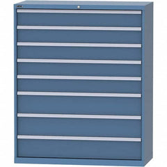 LISTA - 8 Drawer, 99 Compartment Bright Blue Steel Modular Storage Cabinet - USA Tool & Supply