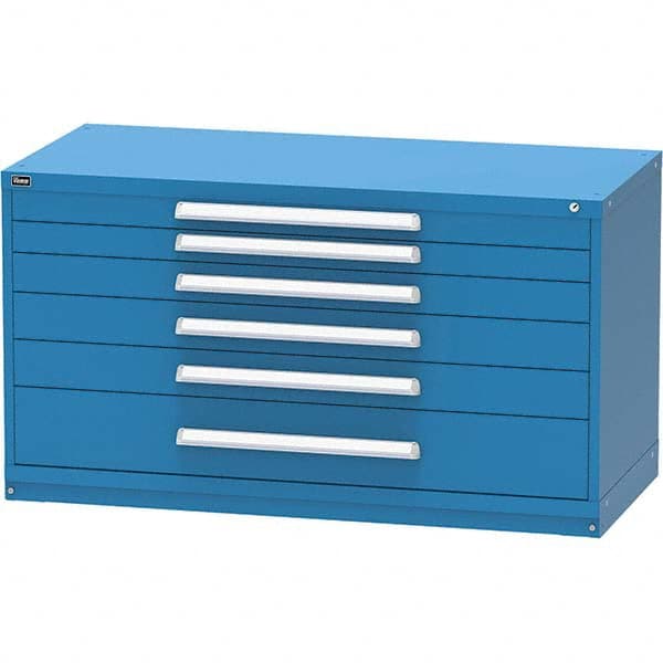 Vidmar - 6 Drawer, 45 Compartment Bright Blue Steel Modular Storage Cabinet - USA Tool & Supply