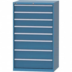 LISTA - 8 Drawer, 84 Compartment Bright Blue Steel Modular Storage Cabinet - USA Tool & Supply