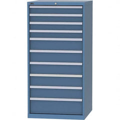 LISTA - 10 Drawer, 124 Compartment Bright Blue Steel Modular Storage Cabinet - USA Tool & Supply