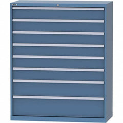 LISTA - 8 Drawer, 99 Compartment Bright Blue Steel Modular Storage Cabinet - USA Tool & Supply