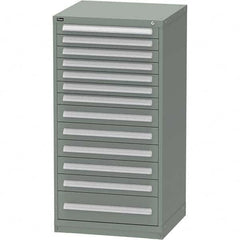 Vidmar - 13 Drawer, 45 Compartment Vidmar Green Steel Modular Storage Cabinet - USA Tool & Supply